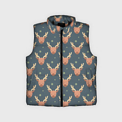 Детский жилет Паттерн милый лось, цвет: 3D-черный