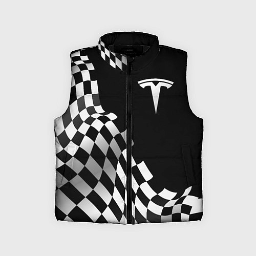 Детский жилет Tesla racing flag / 3D-Черный – фото 1