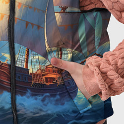 Детский жилет Парусник в море, цвет: 3D-светло-серый — фото 2