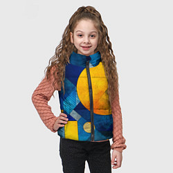 Детский жилет Жёлтая и синяя геометрия, цвет: 3D-черный — фото 2