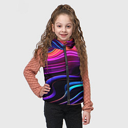 Детский жилет Неоновые волны, цвет: 3D-черный — фото 2