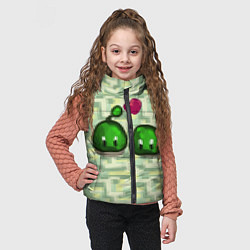 Детский жилет Зеленые слаймы стардью, цвет: 3D-черный — фото 2