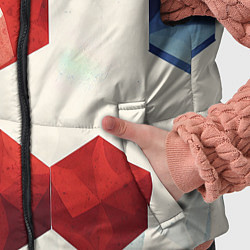 Детский жилет Белые синие красные плиты, цвет: 3D-черный — фото 2