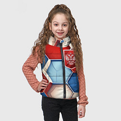 Детский жилет Объемные плиты и герб России, цвет: 3D-светло-серый — фото 2