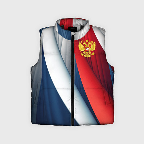 Детский жилет Герб России абстракция / 3D-Черный – фото 1