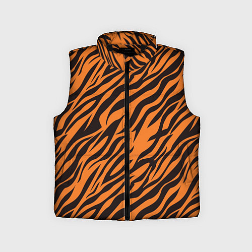 Детский жилет Полоски тигра - tiger / 3D-Черный – фото 1