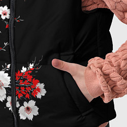 Детский жилет Белая и красная сакура - цветение, цвет: 3D-черный — фото 2