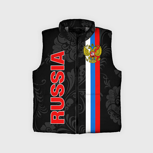 Детский жилет Russia black style / 3D-Светло-серый – фото 1