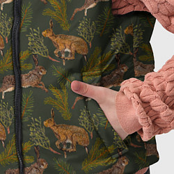 Детский жилет Зайцы в еловых веточках, цвет: 3D-красный — фото 2