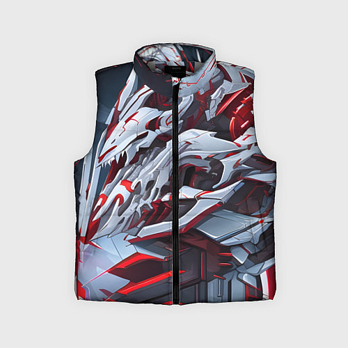 Детский жилет Череп киберпанк / 3D-Светло-серый – фото 1