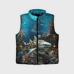 Детский жилет Механическая акула, цвет: 3D-черный