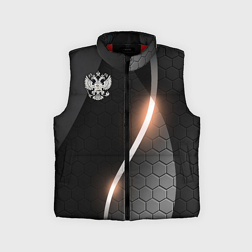 Детский жилет Герб России на темном фоне / 3D-Красный – фото 1