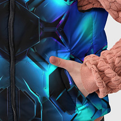 Детский жилет Неоновые синие плиты, цвет: 3D-черный — фото 2