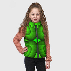 Детский жилет Зеленые овалы, цвет: 3D-черный — фото 2