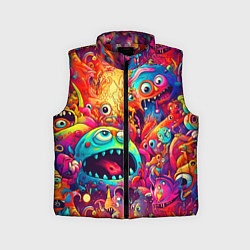 Детский жилет Кислотные чудики, цвет: 3D-красный
