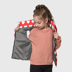 Детский жилет Сердечки на красном фоне, цвет: 3D-светло-серый — фото 2