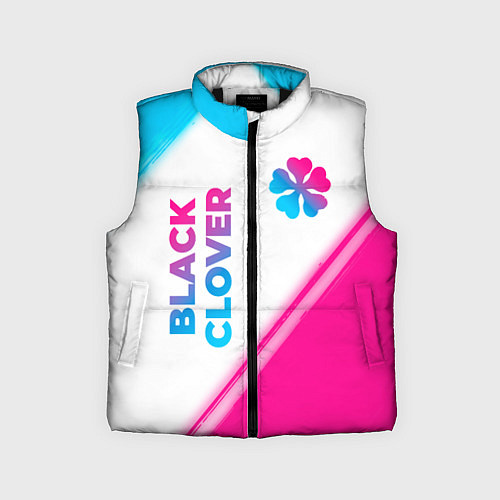 Детский жилет Black Clover neon gradient style: надпись, символ / 3D-Черный – фото 1