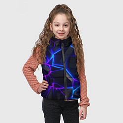 Детский жилет Неоновые фиолетовые и синие плиты, цвет: 3D-светло-серый — фото 2