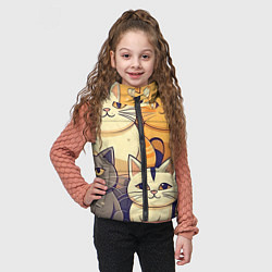 Детский жилет Кошачий принт от нейросети, цвет: 3D-черный — фото 2