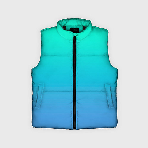 Детский жилет Градиент сине-зелёный светлый / 3D-Черный – фото 1