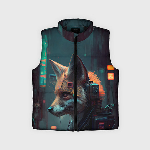 Детский жилет Кибернетический лис / 3D-Черный – фото 1