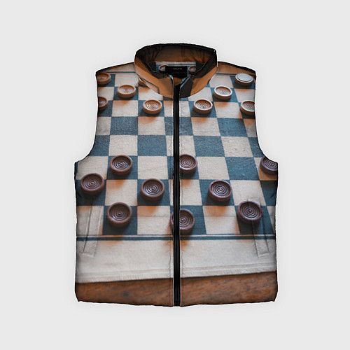 Детский жилет Шашки / 3D-Черный – фото 1