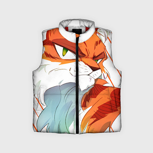 Детский жилет Рыжий хитрый мультяшный кот / 3D-Красный – фото 1