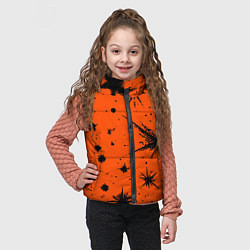 Детский жилет Огненный оранжевый абстракция, цвет: 3D-черный — фото 2
