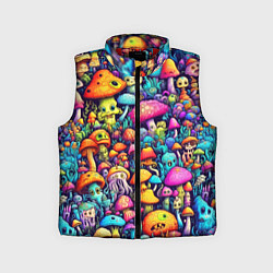 Детский жилет Кислотные психоделические грибы, цвет: 3D-красный
