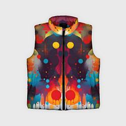 Детский жилет Mirrow colorful blots - abstraction - vogue, цвет: 3D-красный