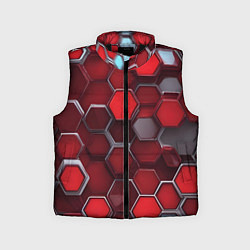 Детский жилет Cyber hexagon red