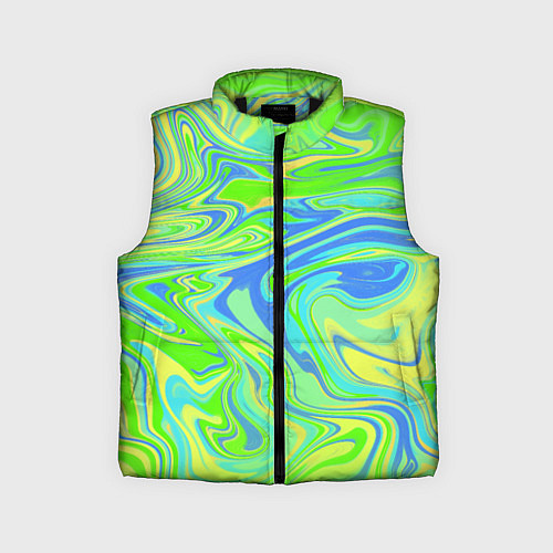 Детский жилет Неоновая абстракция волны / 3D-Черный – фото 1
