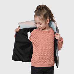 Детский жилет Нежно розовые и голубые размытия, цвет: 3D-черный — фото 2