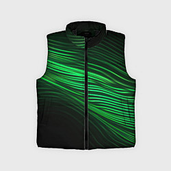Детский жилет Green neon lines, цвет: 3D-черный