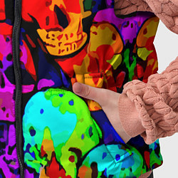 Детский жилет Паттерн из черепов - поп-арт - мода, цвет: 3D-черный — фото 2