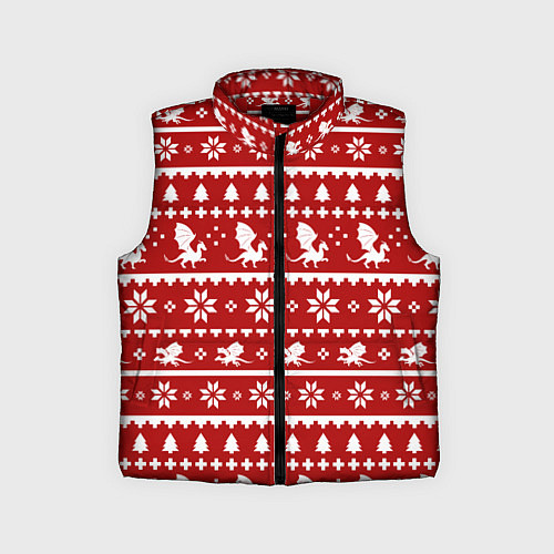 Детский жилет Dragon year pattern / 3D-Красный – фото 1