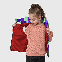 Детский жилет Ретро квадраты баклажановые, цвет: 3D-красный — фото 2