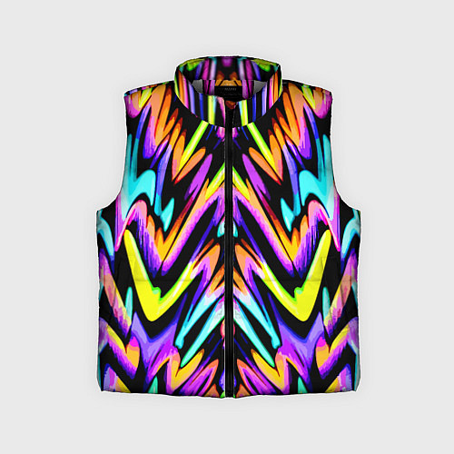 Детский жилет Красочный зеркальный паттерн - нейросеть / 3D-Светло-серый – фото 1
