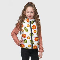 Детский жилет Разноцветные тыквы - паттерн, цвет: 3D-светло-серый — фото 2