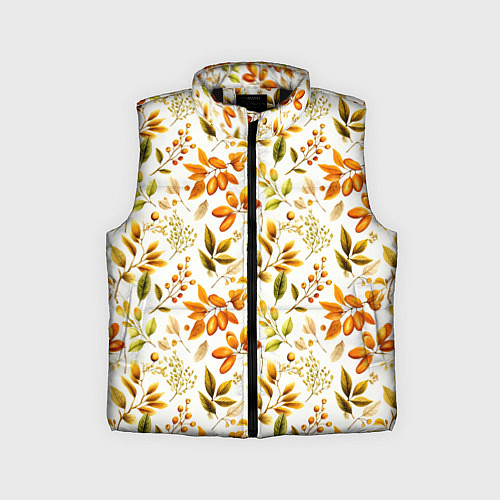 Детский жилет Осенние листья и желуди / 3D-Черный – фото 1