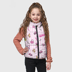 Детский жилет Барби - розовая полоска и аксессуары, цвет: 3D-черный — фото 2