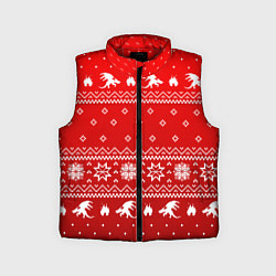 Детский жилет Свитер с драконами - паттерн