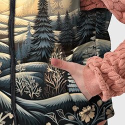 Детский жилет Зимний предновогодний пейзаж, цвет: 3D-черный — фото 2