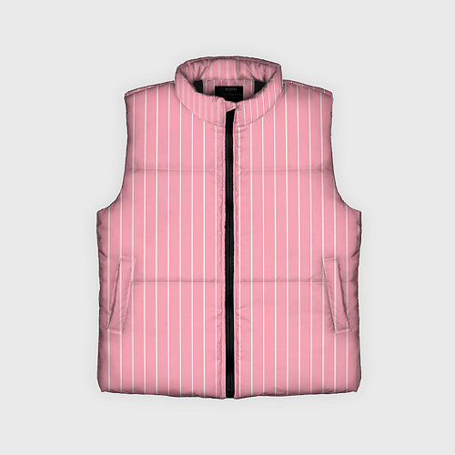 Детский жилет Розовый широкая полоска / 3D-Черный – фото 1