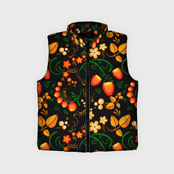 Детский жилет Хохлома - цветы и ягоды