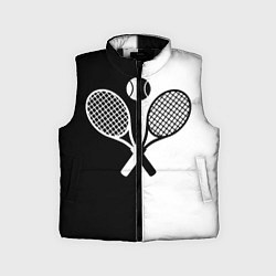Детский жилет Теннис - чёрно белое, цвет: 3D-черный