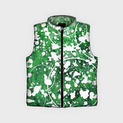 Детский жилет Абстракция - круги на зелёном, цвет: 3D-светло-серый