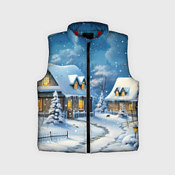 Детский жилет Новогодние каникулы в деревне, цвет: 3D-красный