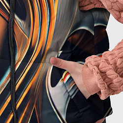 Детский жилет Слияние красок оранжевого и чёрного абстракция, цвет: 3D-светло-серый — фото 2