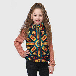 Детский жилет Симметричный орнамент в славянском стиле, цвет: 3D-черный — фото 2